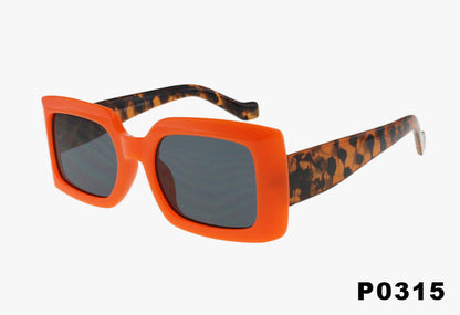 orange Wholesale Rectangular Trendy Opaque Sunglasses