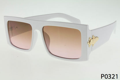 white Large Flat Top Square Frame Wholesale Sunglasses