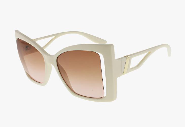 white Wholesale Oversized Butterfly Shaped Split Temple Sunglasses