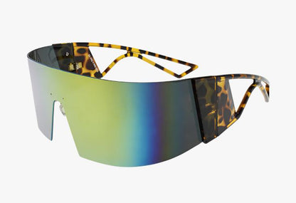 yellow mirror Wholesale Fashion Flex Shield Wraparound Sunglasses