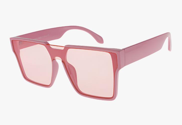 pink Large Single Lens Fashion Square Frame Wholesale Sunglasses