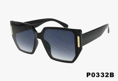 black Wholesale Fashion Large Square Frame Sunglasses