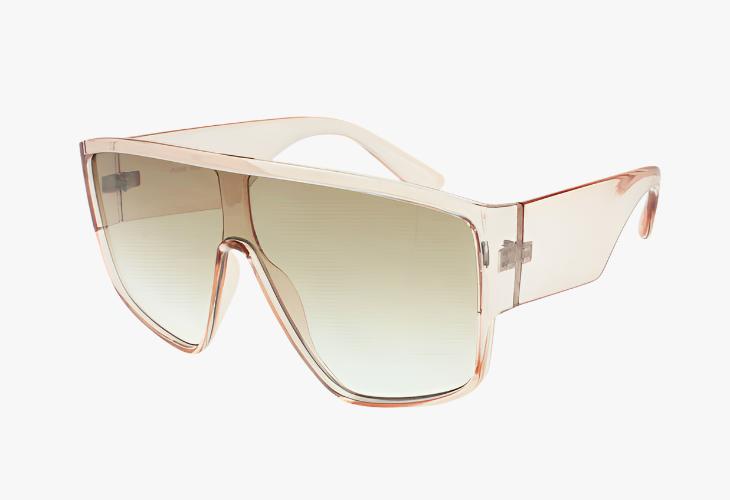 tan Large Color Single Lens Shield Wholesale Sunglasses