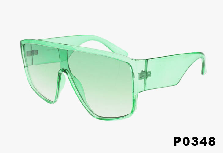 green Large Color Single Lens Shield Wholesale Sunglasses