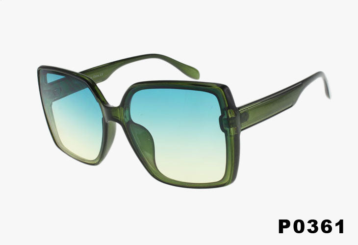 green Wholesale Classic Square Frame Color Sunglasses