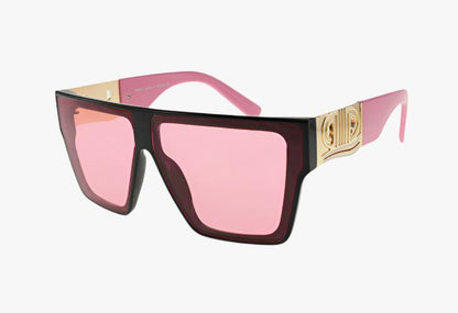 pink Oversized Flat Top Square Lux Wholesale Sunglasses