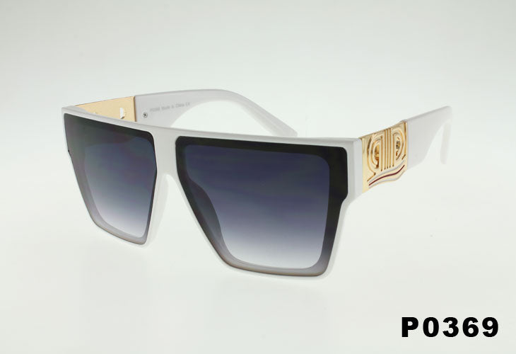 white Oversized Flat Top Square Lux Wholesale Sunglasses