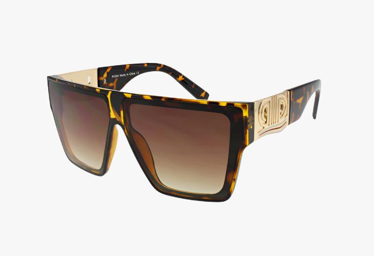 tortoise Oversized Flat Top Square Lux Wholesale Sunglasses