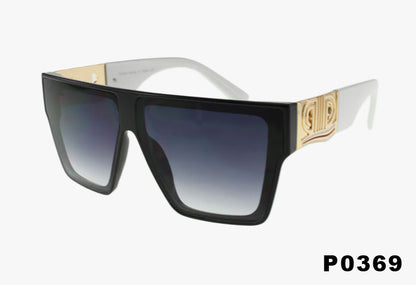 black white Oversized Flat Top Square Lux Wholesale Sunglasses