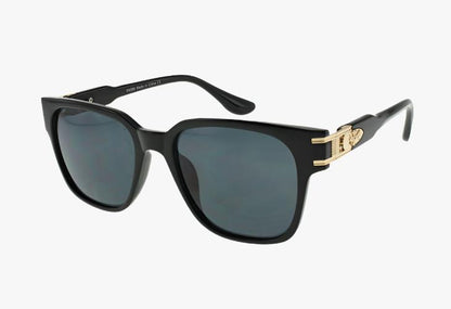 black gold Fashion Lux Square Frame Metal Detail Wholesale Sunglasses