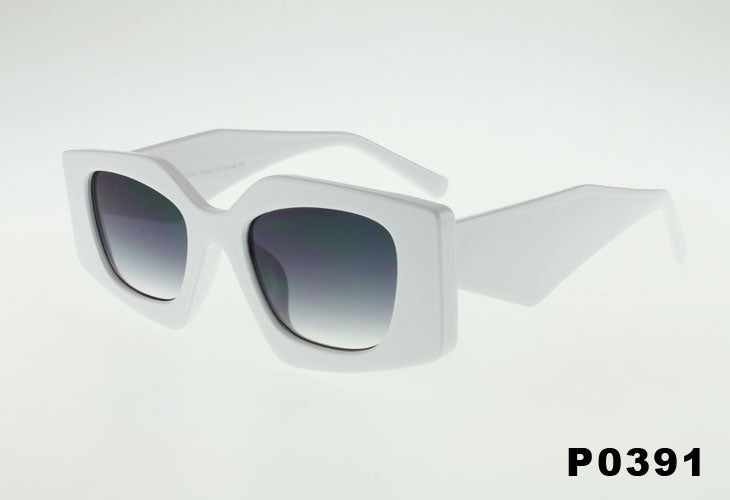 white Wholesale Fashion Geometric Shaped Sunglasses