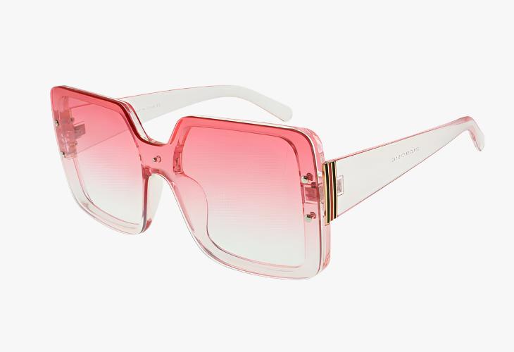 pink Wholesale Fashion Single Lens Square Frame Sunglasses