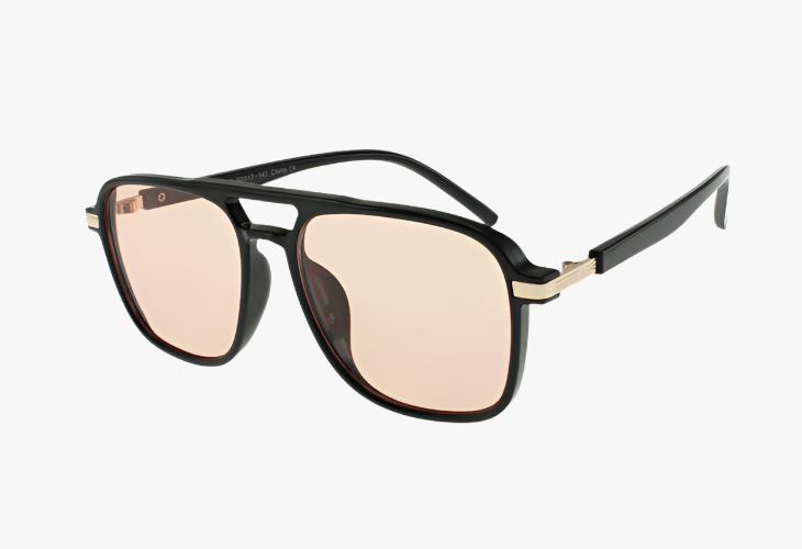 peach Wholesale Square Aviator Style Pilot Sunglasses