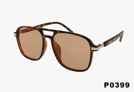 tortoise brown Wholesale Square Aviator Style Pilot Sunglasses