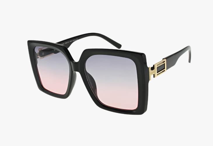 purple gradient Wholesale Luxury Square Frame Metal Detail Sunglasses