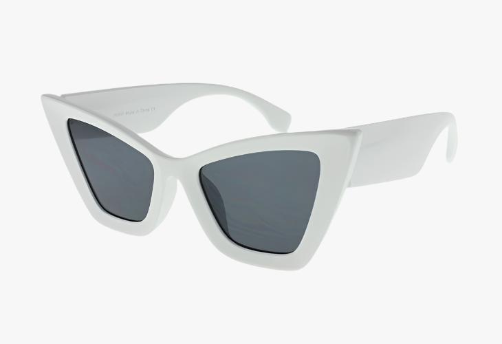 white Wholesale Oversized Pointed Cat Eye Sunglasses