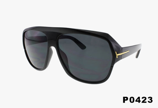 black Wholesale Large Rounded Pilot Sunglasses