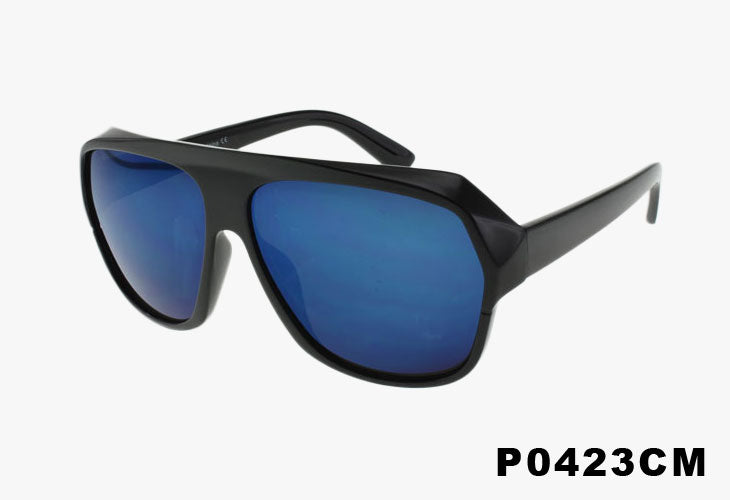 blue mirror Wholesale Large Rounded Pilot Mirror Sunglasses