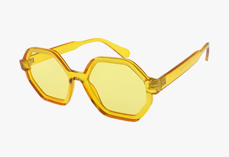 yellow Wholesale Hexagon Shaped Fashion Sunglasses