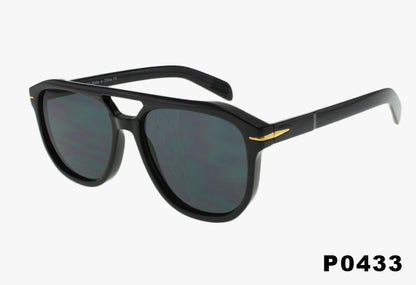 solid black Classic Square Aviator Pilot Style Wholesale Sunglasses