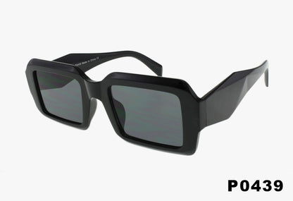 solid black Wholesale Fashion Square Geometric Sunglasses