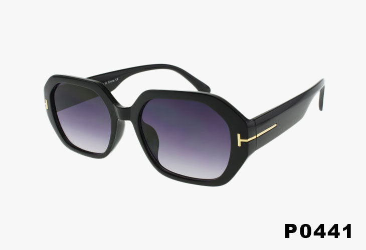 black gradient Wholesale Classic Angular Square Sunglasses