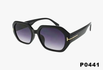 black gradient Wholesale Classic Angular Square Sunglasses