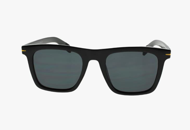 solid black front view Classic Square Frame Fashion Wholesale Sunglasses