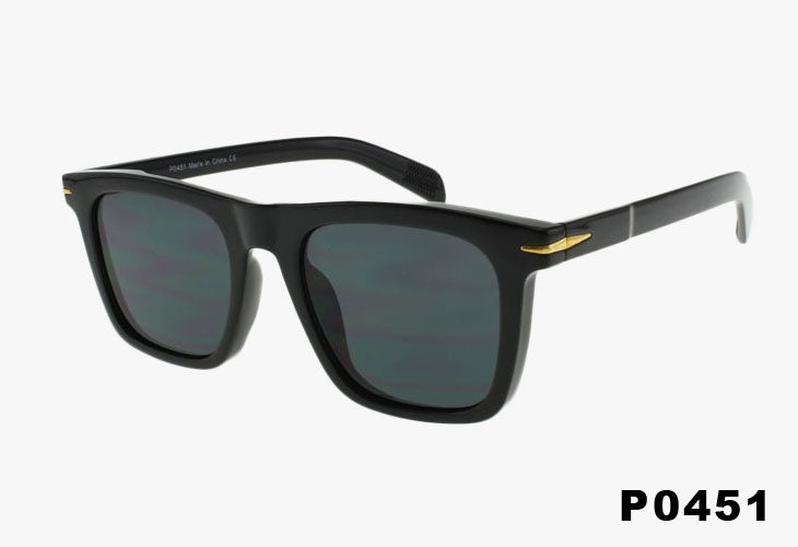 solid black Classic Square Frame Fashion Wholesale Sunglasses