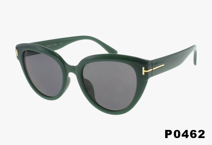 green Wholesale Fashion Rounded Cat Eye Sunglasses