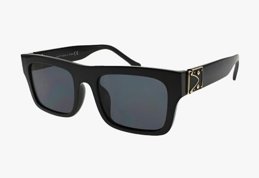 black Wholesale Slim Rectangle Buckle Sunglasses