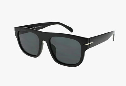 solid black Wholesale Fashion Square Framed Sunglasses