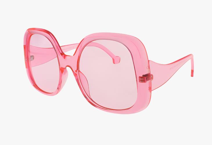 pink Fashion Oversized Curved Temple Butterfly Sunglasses