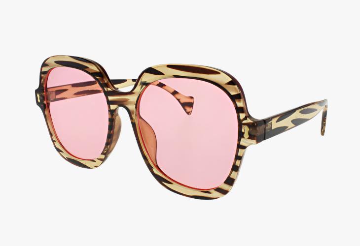 tortoise shell frame and pink lens Large Oversized Square Frame Wholesale Sunglasses