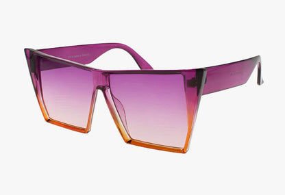 purple Wholesale Fashion Large Square Cat Eye Sunglasses