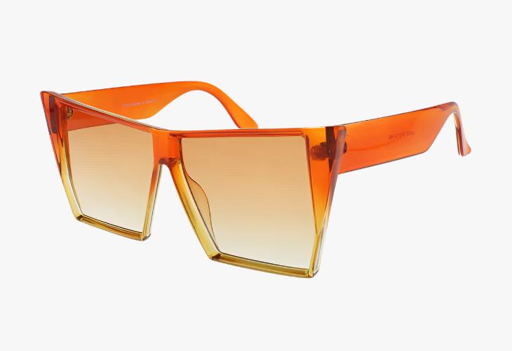 orange Wholesale Fashion Large Square Cat Eye Sunglasses