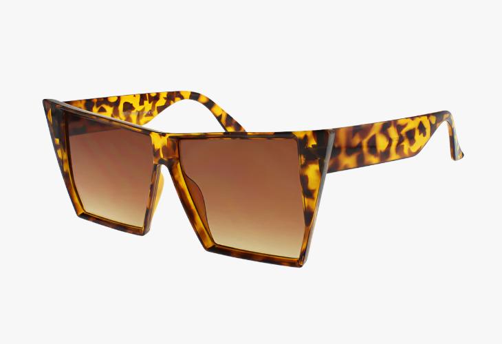 tortoise shell Wholesale Fashion Large Square Cat Eye Sunglasses