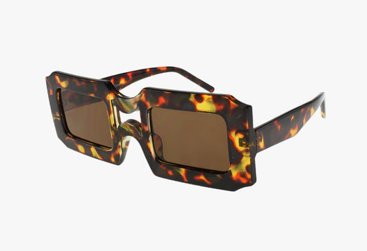 tortoise shell frame Wholesale Fashion Square Geometric Sunglasses