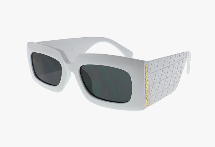 white Wholesale Fashion Square Quilted Sunglasses