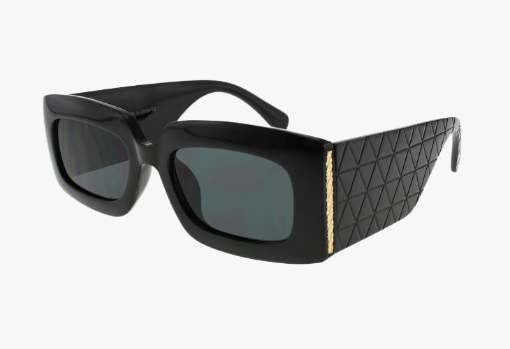 black Wholesale Fashion Square Quilted Sunglasses