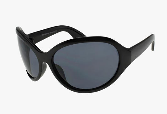 black Wholesale Oversized Round Wrap Sunglasses