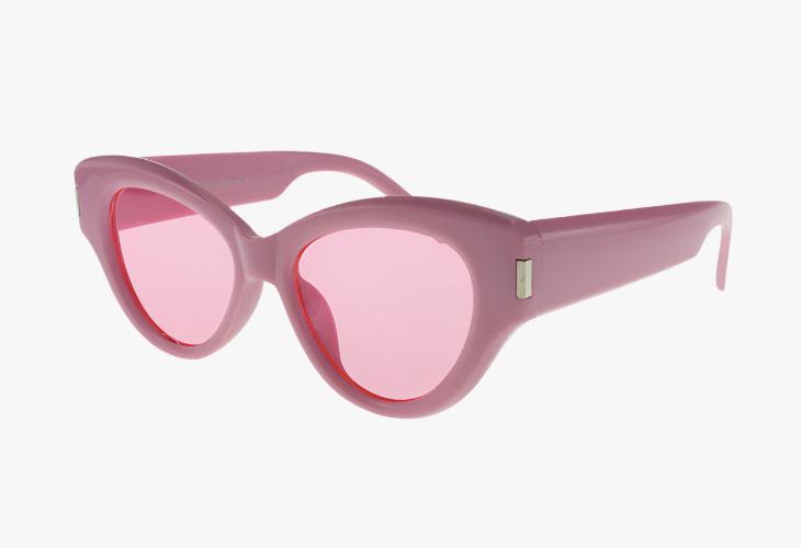 pink Wholesale Butterfly Square Recessed Lens Sunglasses