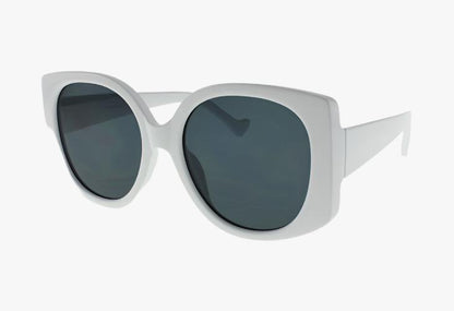 white Wholesale Large Rounded Lens Fashion Sunglasses