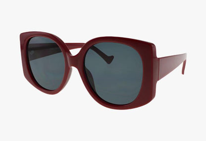 maroon Wholesale Large Rounded Lens Fashion Sunglasses