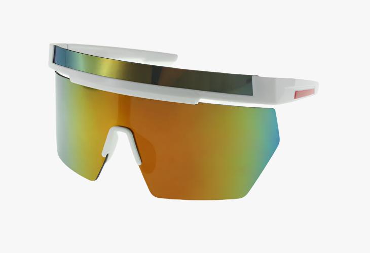 white color mirror Wholesale Large Sport Double Lens Shield Sunglasses