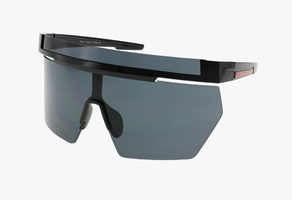 black Wholesale Large Sport Double Lens Shield Sunglasses