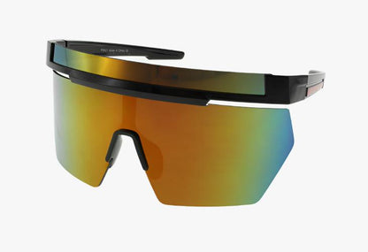 color mirror Wholesale Large Sport Double Lens Shield Sunglasses