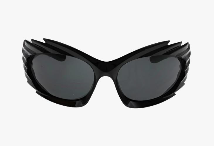 black front view Wholesale Futuristic Wing Design Sunglasses