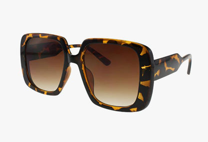 tortoise shell Wholesale Large Rounded Square Sunglasses