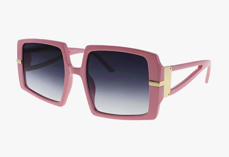 pink Wholesale Fashion Square Split Temple Sunglasses